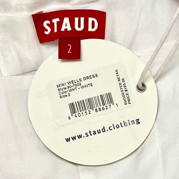 πΊπHPππΊ NWT Staud Wells Mini Dress White - Picture 16 of 16